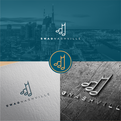 Skyline design with the title 'A logo for Music City SwagNashville'