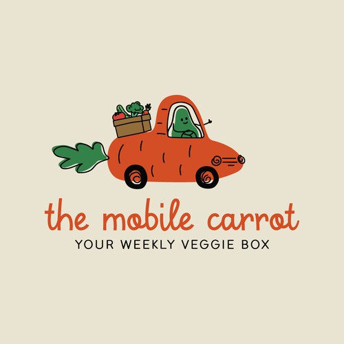 Vegetable logo with the title 'Local veggie delivery business'