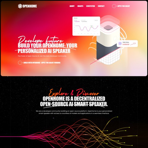 Sleek website with the title 'Bold Website Design for OpenHome'