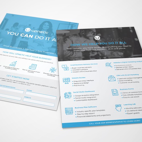 Interactive PDF design with the title 'Flyer & Interactive PDF'