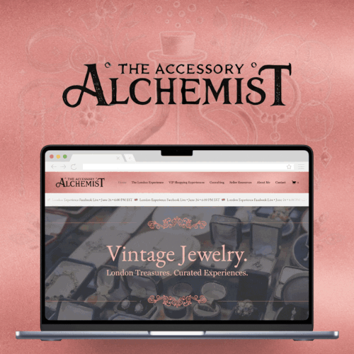 Design with the title 'The Accessory Alchemist Website'