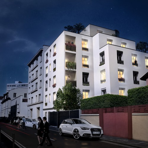 Real estate illustration with the title 'Proposal for render post-processing'