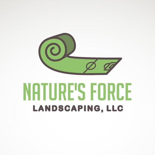Landscaping brand with the title 'Nature's Force Landscaping brand identity'