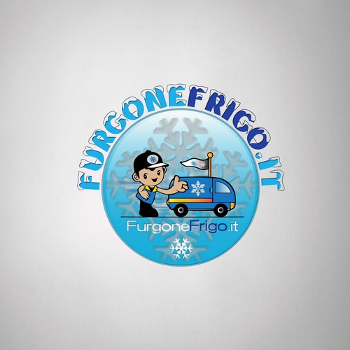 Ice logo with the title 'New logo for FurgoneFrigo Company.'