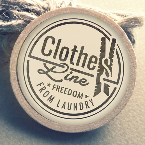 Laundry design with the title 'Retro logo for a Laundry Service company.'