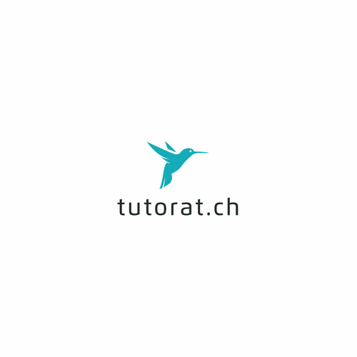 Flying bird logo with the title 'The Flying Hummingbird logo concept for Tutorat'