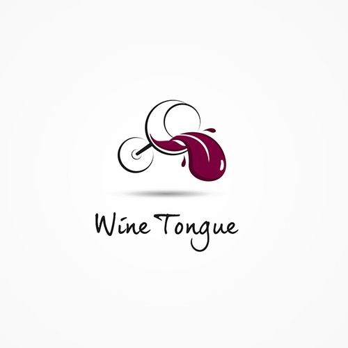 Humorous design with the title 'Wine Tongue Logo'