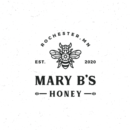 Viking ship logo with the title 'Viking Bee for Mary B's Apiary'