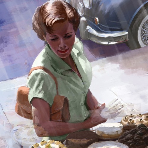 Poster artwork with the title 'fifties style illustration for vzw Jangada'