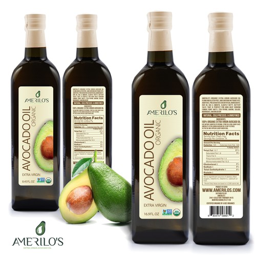 Oil label with the title 'Avocado Oil'