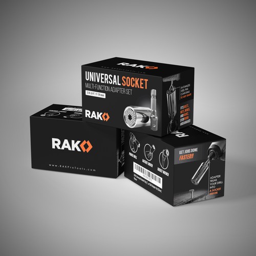Tool design with the title 'Packaging design for RAK'