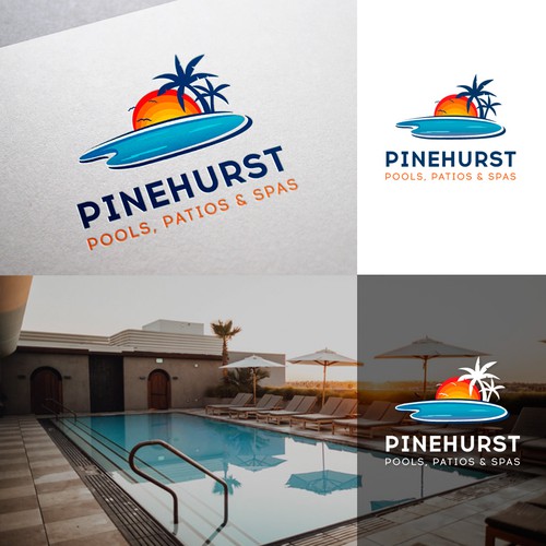 Pool logo with the title 'Pinehurst Pools & Spas'