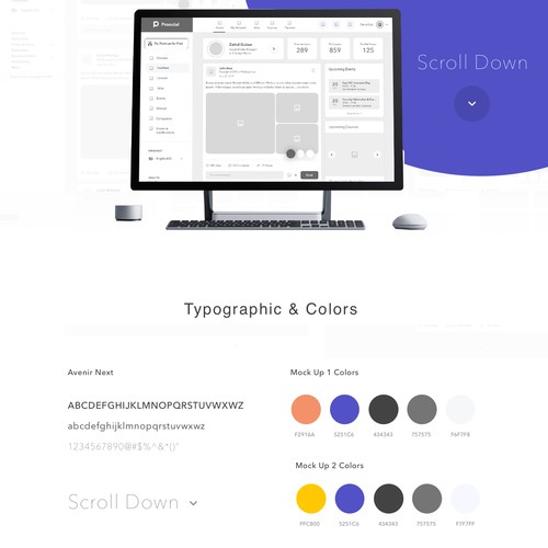 Desktop design with the title 'Procial'