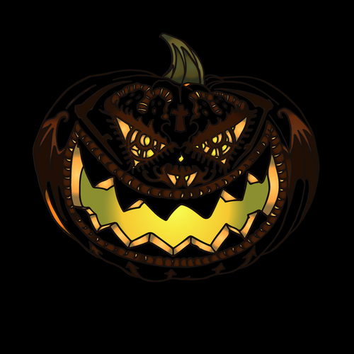 Pumpkin design with the title 'tikvenjak mrak'