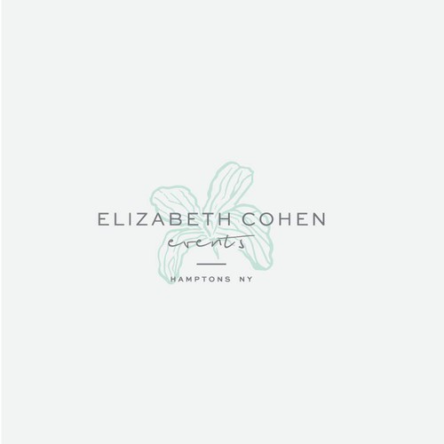 Turquoise design with the title 'hand drawn logo for event company'