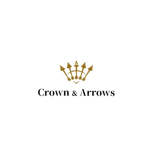 Arrow down logo with the title 'Crown & Arrows'