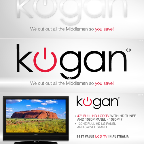 TV design with the title 'Kogan, major online store animated flash banners'