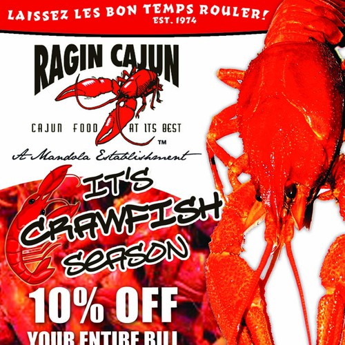 Contrast design with the title 'Ragin Cajun flyer'