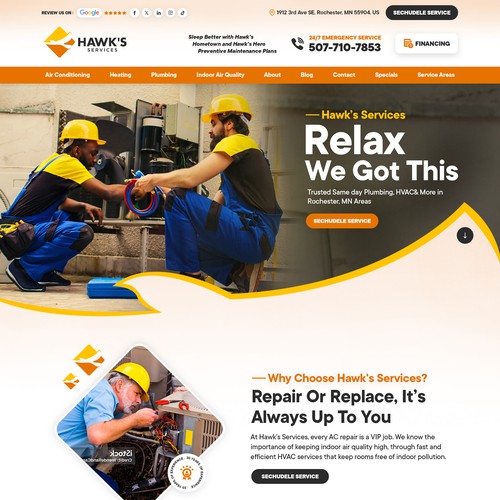 Website with the title 'HVAC Website'