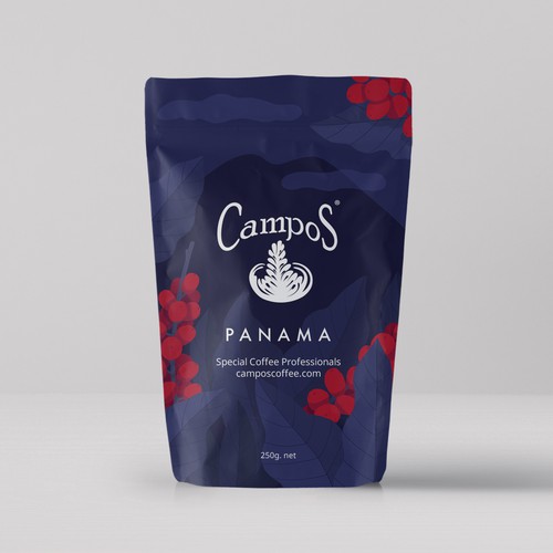 Background illustration with the title 'Background design concept for Campos Coffee'