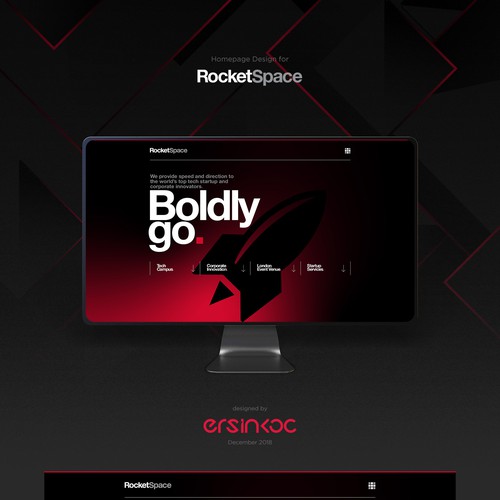 Premium website with the title 'Landing page for RocketSpace'