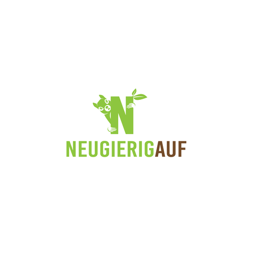Squirrel logo with the title 'A Simple curious squirrel logo for 'neugierig auf'