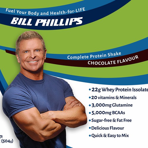 Fitness label with the title 'Label design for Health Supplement'