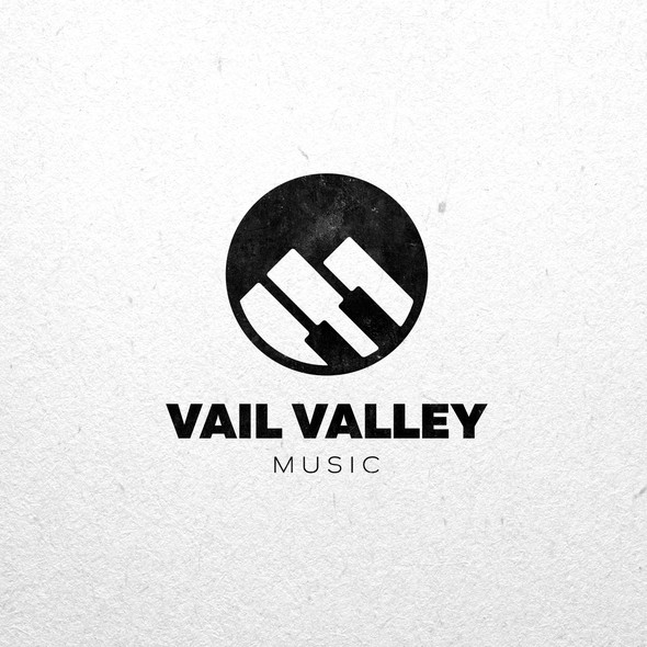 Piano keys design with the title 'Creative logo for Vail Valley Music'