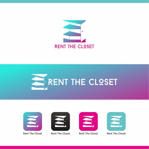Closet design with the title 'Rent The Closet App Logo '