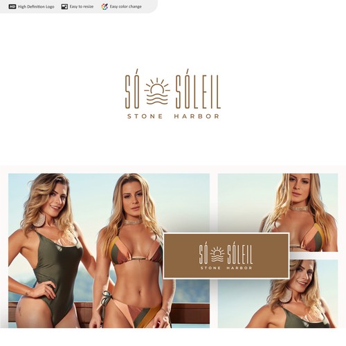 Beachwear design with the title 'Beach clothing - Logo'