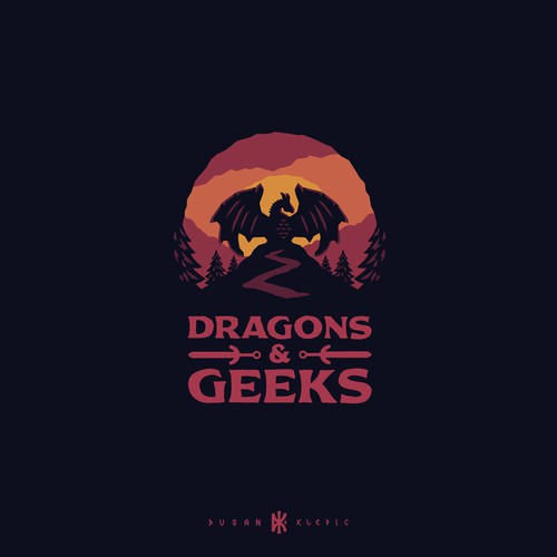 Quest logo with the title 'Dragons & Geeks'