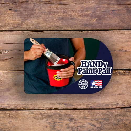 Sticker label with the title 'HANDy Paint Pail Label Design'