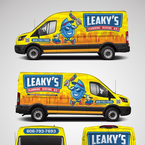 Plumbing design with the title '1 on 1 Project Mascot with Logo with Car Warp Design'