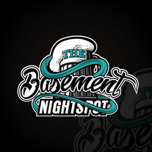Nightclub logo with the title 'Basement Bar Logo'