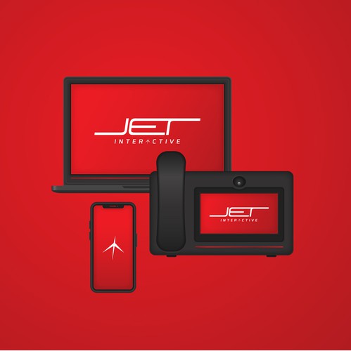 Branding illustration with the title 'Telecommunication devices'