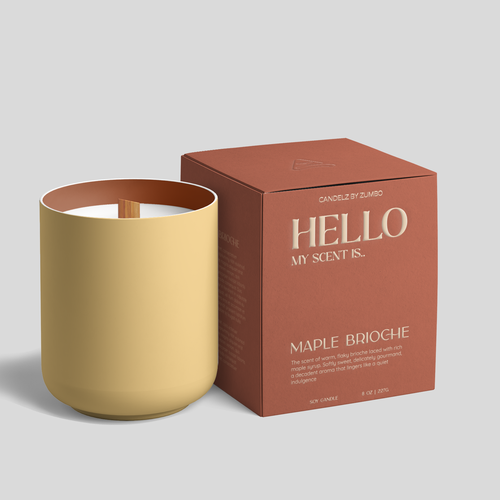 Candle packaging with the title 'Candle Packaging Design'