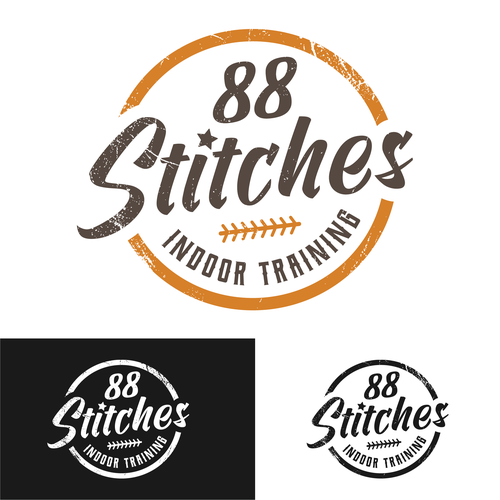 Softball logo with the title '88 Stitches Logo'