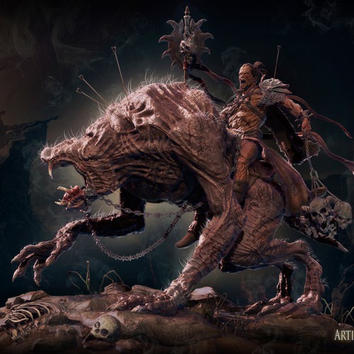 Hell design with the title 'Hellhound rider'