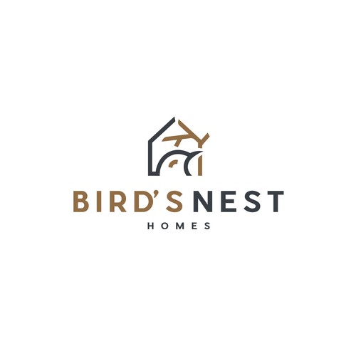Nest logo with the title 'Bird Nest Home Logo'