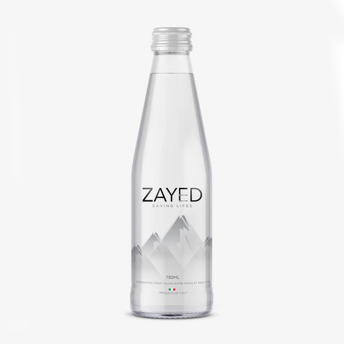Logo packaging with the title 'Zayed water'