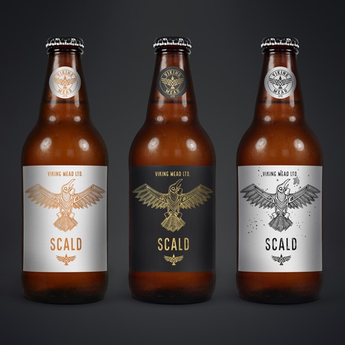 Mead design with the title 'Label design and illustration for Viking Mead'