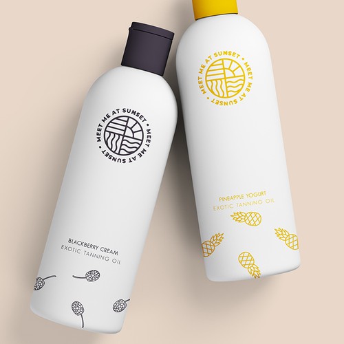 Oil packaging with the title 'Package and label design'