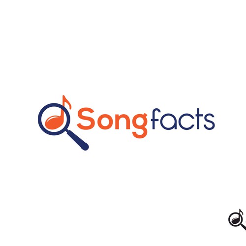 Treble clef logo with the title 'Logo Concept For A Song Facts Website'