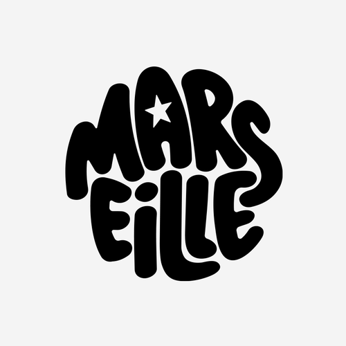 Running design with the title 'Marseille Running City - Minimalist Running Jersey Design'