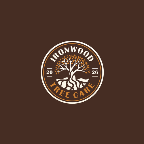 Tree root logo with the title 'Ironwood Tree Care'