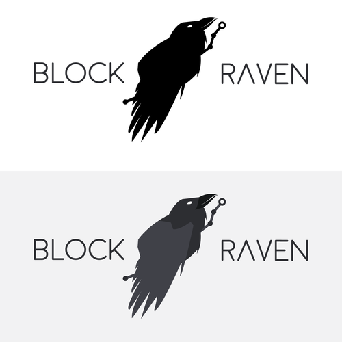 Currency design with the title 'Flat logo concept design for Block Raven'
