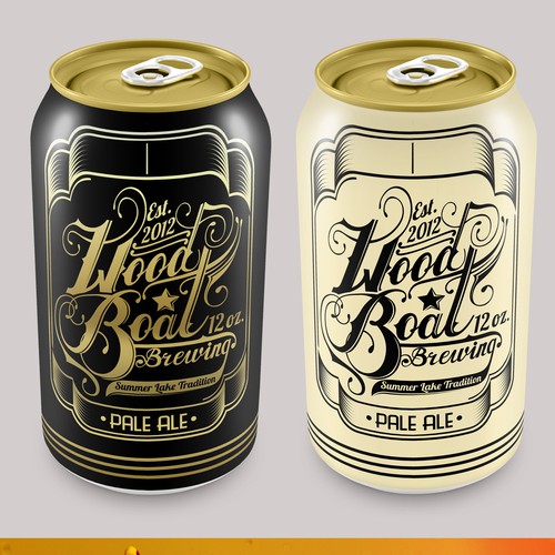 Beer label with the title 'Wood Boat label design'