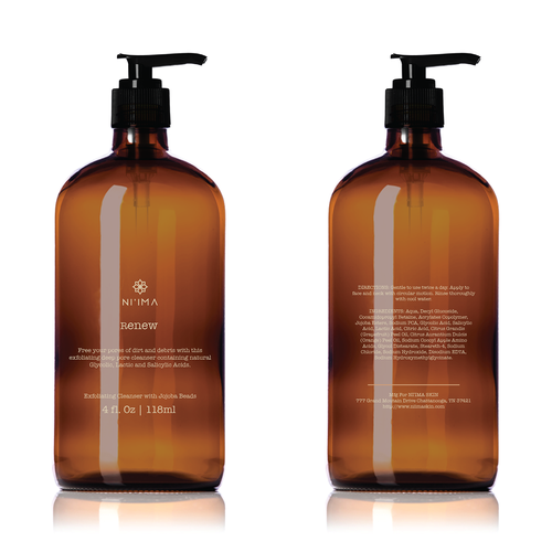 Mockup label with the title 'Label Design for Ni'ima Skin.'