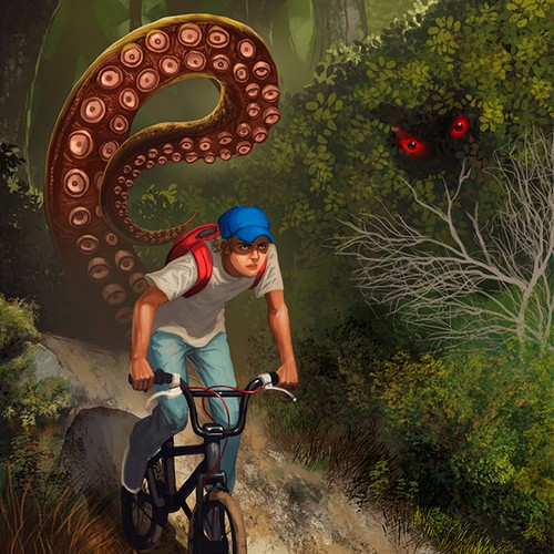 Creative book cover with the title 'BMX and Tentacle'