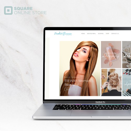 Atom design with the title 'Beauty salon for Square online store'